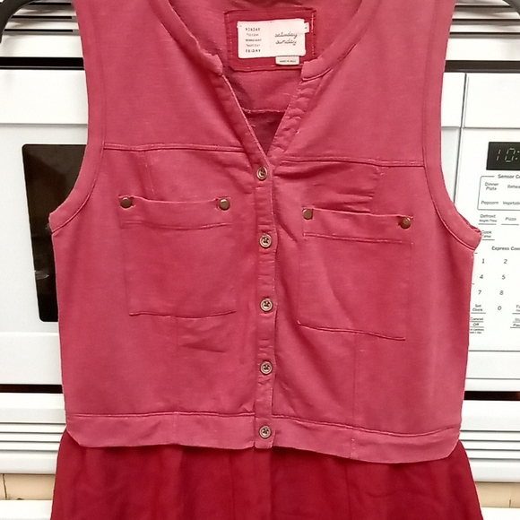 Saturday Sunday - Anthropology Maroon garden party dress with pockets - Picture 2 of 4